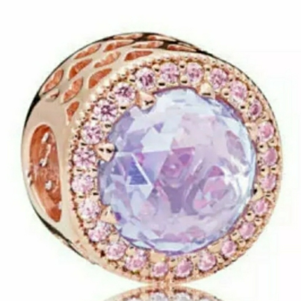 Pandora lavender rose gold radiant Hearts charm. - Picture 5 of 8